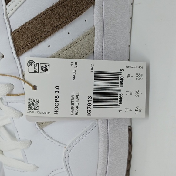 New Adidas Hoops 3.0 Sneaker White Sz 11.5 - Picture 5 of 9